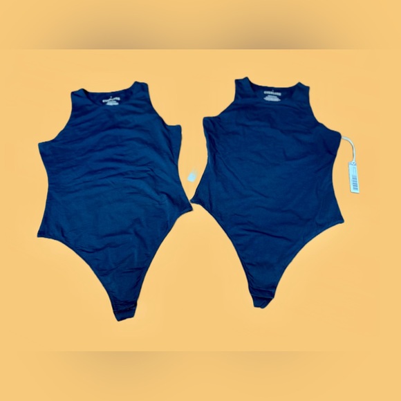 NWT Everlane Black Sleeveless Supima Cotton Cutaway Tank Bodysuit Thong, Small - Picture 6 of 13